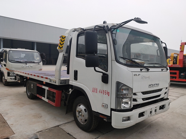 五十鈴寬體藍牌一拖二平闆清障車